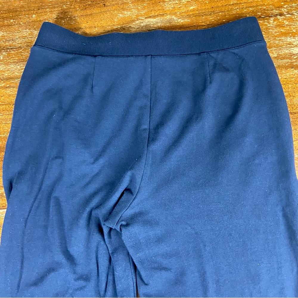 Chico's Size 1 Regular French Terry Joggers Dark Navy Blue Sweat Pants Workout - Picture 6 of 8